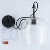 ELYCCUPA Glass Pendant Light Modern Black 1 Light Single Dome