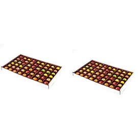 Bergen Marzipan 54 Piece Assorted Fruit Box Tray Net Weight 25 oz (2-Pack)