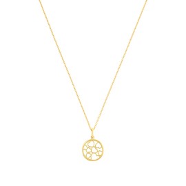 s.Oliver 2032593 Women's Necklace with Pendant 925 Sterling Silver 42 + 3 cm Gold Coin Comes in Jewellery Gift Box, Sterling Silver, None