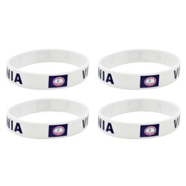 LLBFHH 4 Pcs Virginia State Flag Rubber Bracelets,State Flag Silicone Bracelet, Rubber Wristbands Patriotic Decorations Gift.