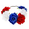 Womens Hawaiian Stretch Rose Flower Headband Floral Crown for Garland