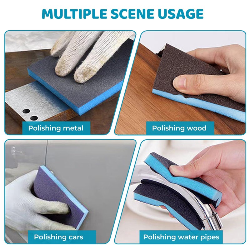 FunnAura 18 Pcs Sanding Sponge Blocks Set, 60/80/100/120/150/180/220/280/320 Flexible Sanding