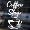 Coffee Takeaway cup Cafe Shop vinyl sticker Window Lettering Wall