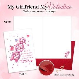 DISJOURNEY Valentines Day Card - Anniversary Card & Valentine Cards for Him/Her/Husband/Wife/Couple,DNA Double-Helix Cover Design with Envelope - Inside Blank