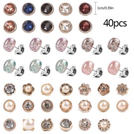 Cover Up Button Pins 40 Packs Blouse Pins Modesty Pins Women Shirt Safety Brooch Buttons Brooch Pins Invisible Buttons Prevent Accidental Exposure of Buttons Exposure Buttons for Clothes Cardigan