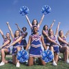 NYGGTYK Pack of 2 Cheerleader Pompoms, Shiny Blue Metal Pompoms,