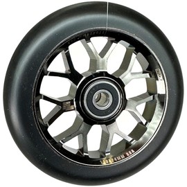 Fantic26 Spy7 Stunt Scooter Roll, Trick, Kick I, Children, Scooter, Wheel, 110 mm, ABEC-11, Quick, Quiet, Freestyle (Black Chrome/PU Black)