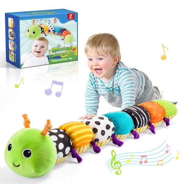 Toyzey Baby Toys 0-6 Months,Musical Caterpillar Sensory Toys for Babies 6-12 Months Baby Gifts 6-12 Months Montessori Toys for Babies Newborn Toys 0-3 Months Baby Essentials for Newborn Toddler Toys