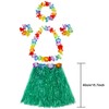 TOODOO Elastic Hawaiian Hula Grass Skirt with Flower Costume Set
