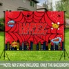Spider Web Happy Birthday Photography Backdrop, 5x3ft City Skyline Buildings