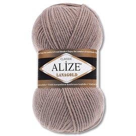 Wohnkult Alize 100 g Lanagold Premium Wool 51 Selection Hats Blankets Clothing Accessory (584 | Milkkafee)