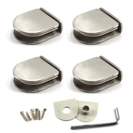 Glass Clamp Bracket 8-12mm Stainless Steel Glass Shelf Clips Wall Mounted Glass Shelf Support Shelf Bracket (Pakc of 4)