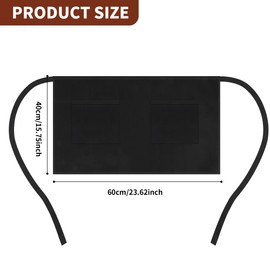 WENLISELL 10 Pack Waist Apron, Black Half Apron with 2 Pockets, 40x60cm Short Chef Apron for Home Kitchen Restaurant Work, Waiter, Waitress, Chef, Cooking, Baking