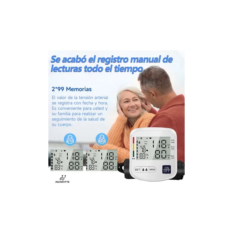 1pcs Digital Arterial Medidores Depresión Brazo Aparato Chec Blanco