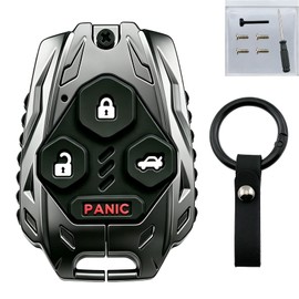 Upgraded Zinc Alloy Key Fob Shell Cover for Honda 2003-2012 Accord / 2006-2013 Civic EX / 2009-2015 Pilot /2005-2006 CR-V |No Cutting Need | Crack-Resistant & Sturdy | Easy Installation (Black)