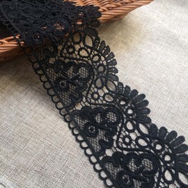 Hymyily Embroidered Lace with Flower Motifs Width Approximately 3.9 inches (10 cm) Length Approx. 6.8 ft (2 m) Accessories Table Cover Curtain Wedding Dress DIY Handmade Work Clothing Decoration Lace