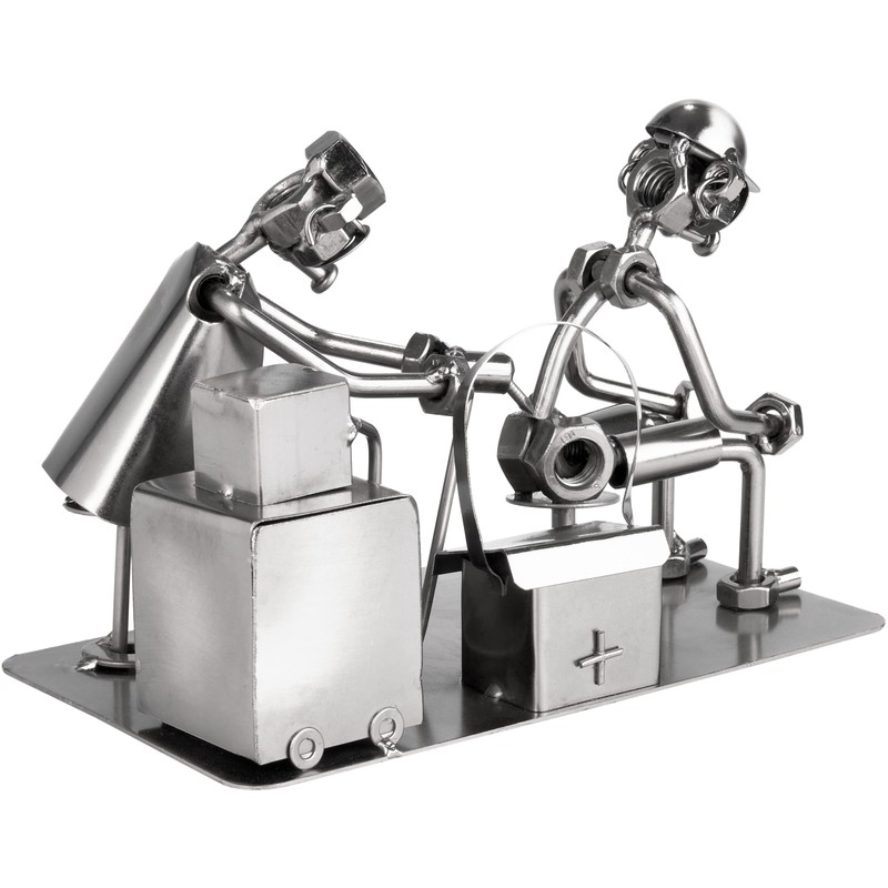 BRUBAKER Screw Man Tattoo Artist - Handcrafted Iron Figure Metal