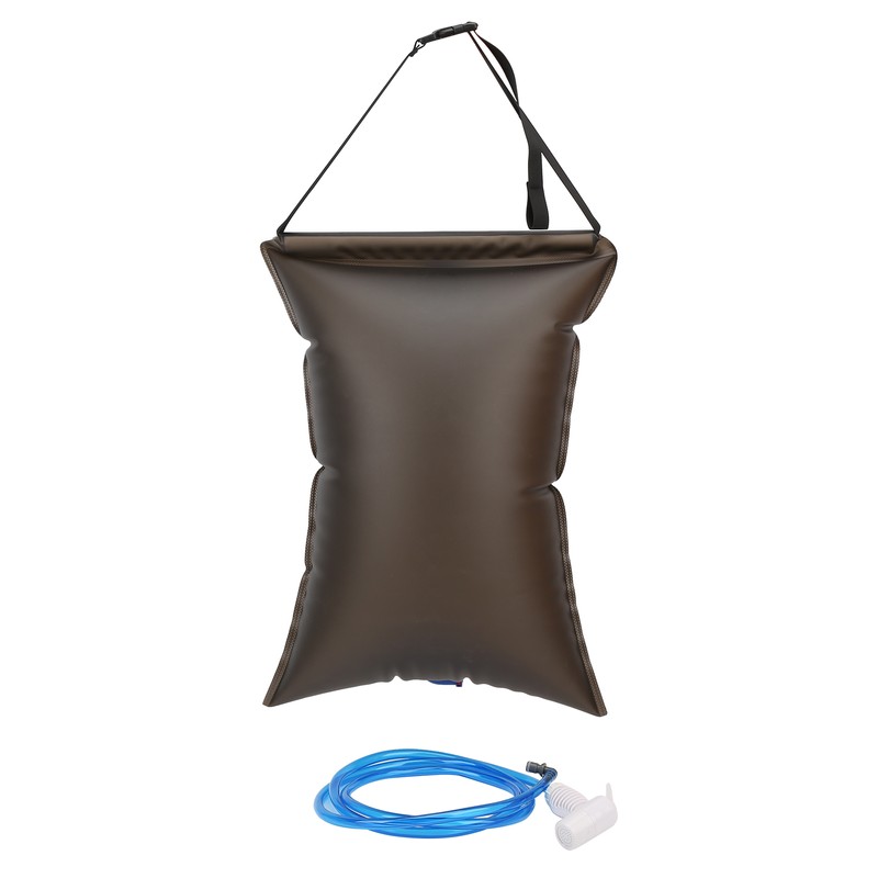 15L Outdoors Foldable Shower Bag with Shower Nozzle for Hiking