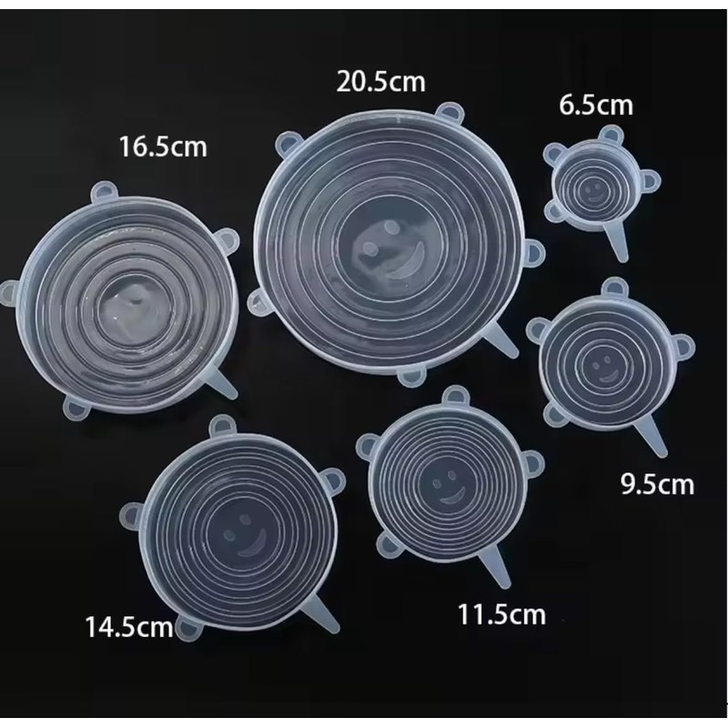 Silicone Stretch Lids 6-Pack – Reusable Food Covers for Bowls,