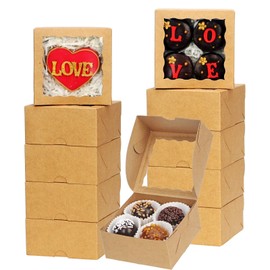 SLShePack 40 Pack Small Bakery Boxes 4x4x2 Inches Cookies Boxes Mini Bundt Cake Boxes Pie Boxes Cinnamon Roll Treat Packing Chocolate Truffle Box Party Wedding Favor