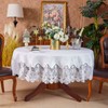 ARTABLE Lace Rectangular Tablecloths with Exquisite Macrame Border Clear Embroidered