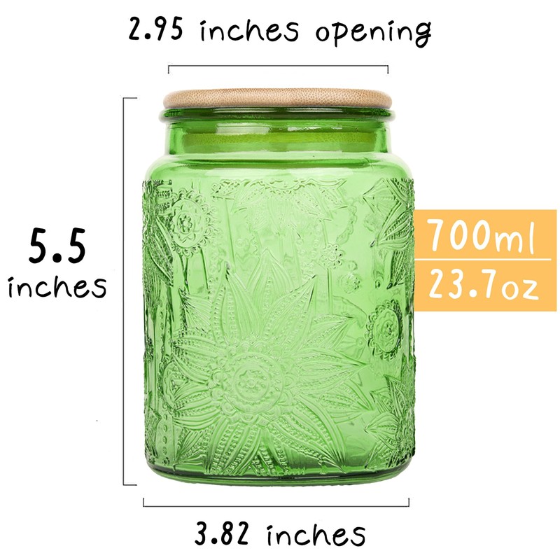 Custde Glass Storage Jars With Airtight Lid, 23.7oz Canister For