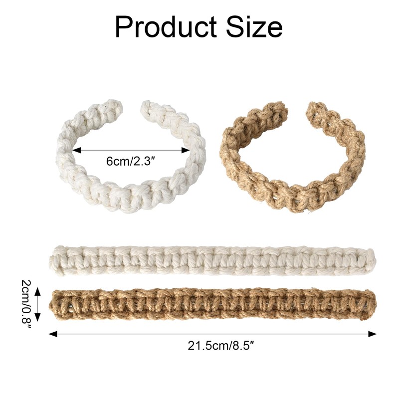 Vesaneae 4 PCS Braided Curtain Tiebacks, Hand Woven Boho Curtains