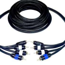 Sky High Car Audio Premium 4-Channel RCA Cable - 12ft