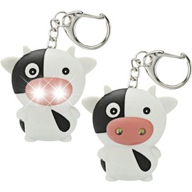 Llavero de vaca con llavero de vaca con linterna de sonido, diseño de llave de animales, mini juguetes divertidos para niños, Como se muestra, 1.77*1.77inch/4.5*4.5cm