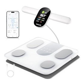 8 Electrodes Digital Smart Scale for Body Weight Fat Accurate 28 Body Composition Measurement Health Analyzer (White)