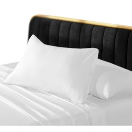 Siesta Zen Pure Egyptian Cotton Standard Oxford Pillow Cases 50x75cm Ultra Soft 800 Thread Count Luxurious 100% Long Staple Cotton Sateen Weave Pillowcase Cover (Housewife Envelop Style) (2, White)