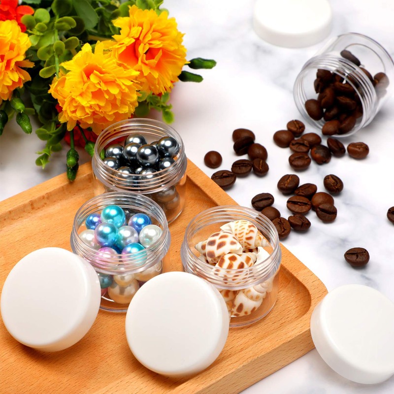 Juego de 20 tarros redondos de plástico para cosméticos con