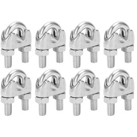 8pcs 3/8 Pulgadas M10 Cable de Acero Inoxidable Cable Clip Abrazadera U Perno Sujetador de Sillín