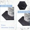 Warmroom Absorbent Hexagon Black Marble Coasters for Drink with Gold