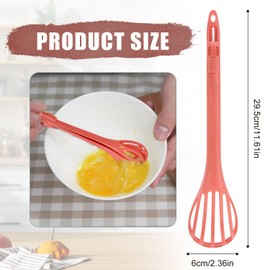 2-in-1 Food Clip Egg Whisk, Manual Multifunctional Egg Beater Serrated Bread Clip Kitchen Tool for Gripping Stirring Mixing Food (Orange)