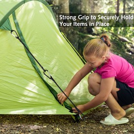 4 Pcs Bungee Cords with Carabiner Clips, Long Heavy Duty Carabiner Bungee Cord, Extra Strong Black Bungee Straps with Carabiner Hooks for Camping, Tarps, Tent, Car,Bike Rack