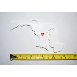 MARYLAND STATE OUTLINE ANNAPOLIS RED HEART CUTOUT HANGING ORNAMENT USA PR244-MD