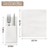 50Pcs Pocket Napkins, Disposble Cloth Like Napkins Built-in Flatware Pocket,