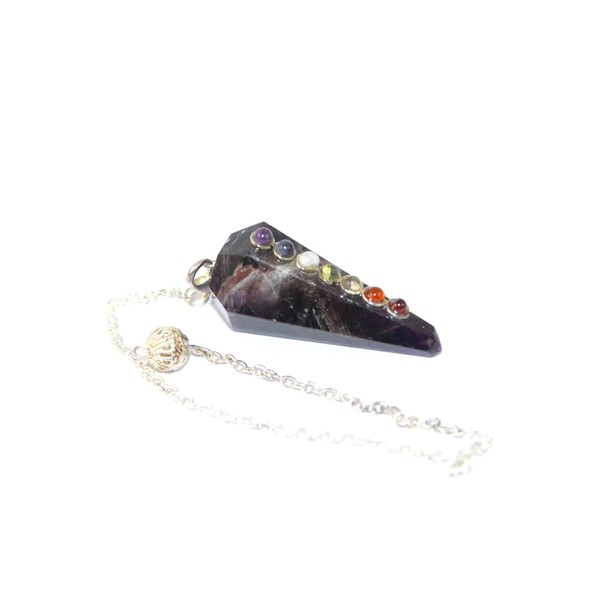 Jet International Amethyst Chakra Pendulum Faceted Conical A++ Crystal Therapy of the Highest Quality, Gemstone