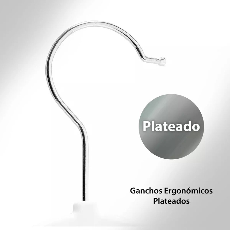 Magma Life 50 Ganchos para Ropa de Terciopelo, Gancho Plateado