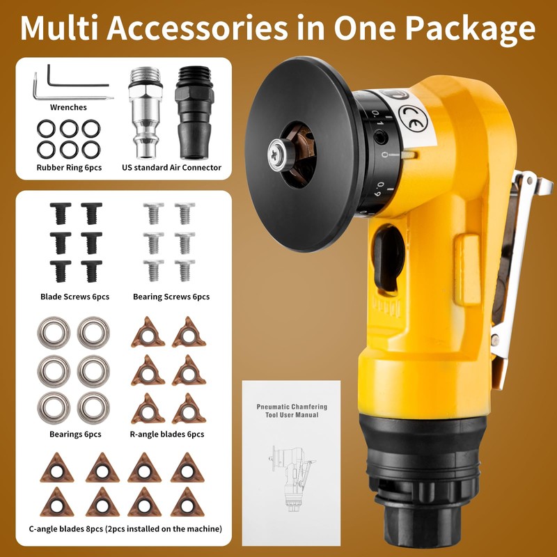 2 in 1 Pneumatic Chamfering Tool - Mini Air Chamfer