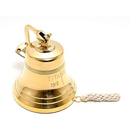 Old Modern Handicrafts 6-Inch Titanic Ship Bell - Golden Titanic Bell is Made from Premium Quality Brass - 6.0L x 6.0W x 6.5H Inches