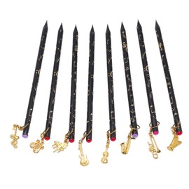 8 Pieces Music Pencil Music Pencil, Note Pencil, Music Pencil, Note Pencils, Various Musical Instruments Pattern, Pendant, Stationery Set Kit for