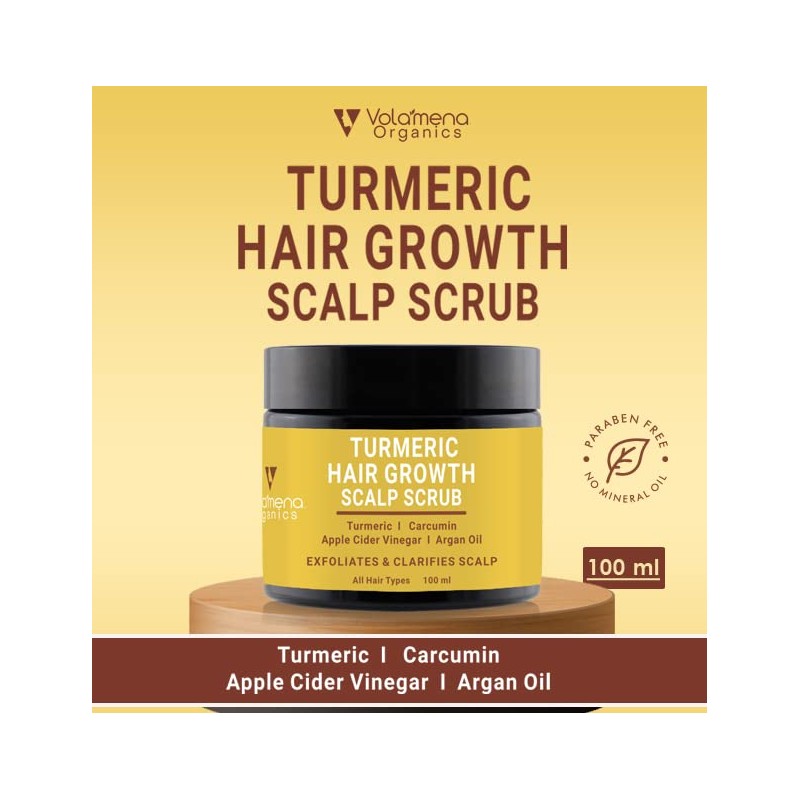 VOLAMENA WITH DEVICE Turmeric Scalp Scrub with Turmeric extract, Turmeric