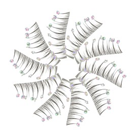 Mikinona 10Pcs Rhinestone Fake Eyelash Natural Look Eye Lashes with Fluff Volume Comfortable Easy to Apply Eyelash Strips for Day Night Makeup