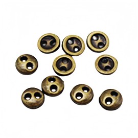 20 PCS 2 Hole Mini Metal Round Buttons Small Bread Buttons for Doll Clothes Bag Deoration Sewing Craft