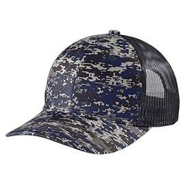 Port Authority Digi Camo Snapback Trucker Cap C114, Rich Navy Digi/ Grey Steel, OSFA