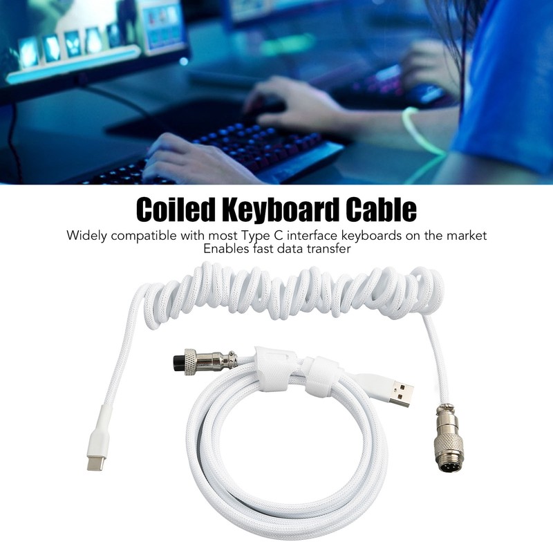 Gaming Keyboard Cable Nylon Type C to USB Double Sleeved