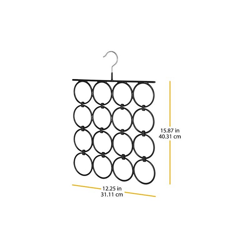 Whitmor Folding Scarf/Accessory Hanger, Black & Chrome, 0. 47 x
