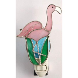 Stained Glass Flamingo Night Light
